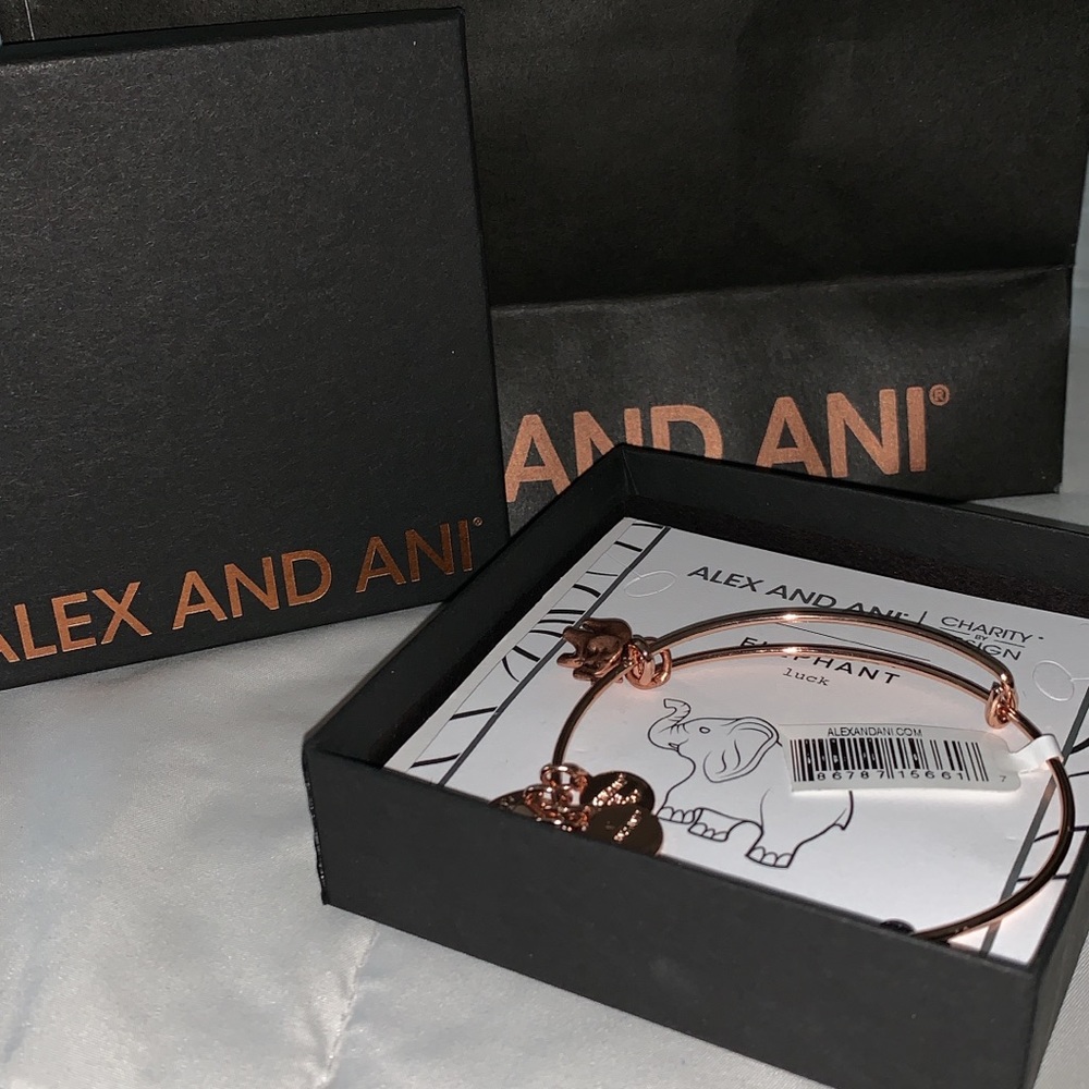 Alex and Ani Elephant Bracelet New Rose Gold